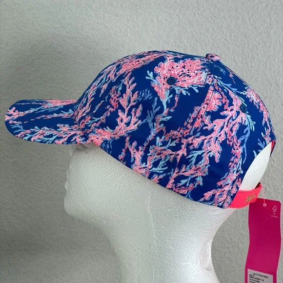 NEW Lilly Pulitzer Womens Run Around Baseball Hat Borealis Blue Cap Adjustable - Picture 3 of 13